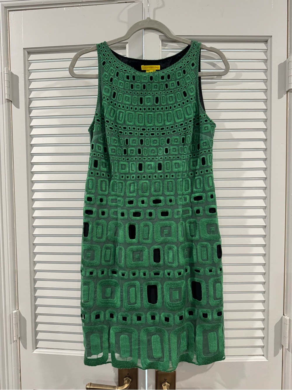 Catherine Malandrino Green Crochet Shift Dress